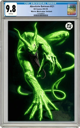 ABSOLUTE BATMAN #21 CGC 9.8 Marco Mastrazzo Virgin GLOW IN THE DARK Variant Cover LTD To ONLY 1500 - 7 Ate 9 Comics