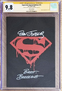 SUPERMAN #75 CGC 9.8 SPECIAL EDITION SDCC Black Foil Logo Variant LTD T0 1200 Copies DOUBLE SIGNED By JURGENS & BREEDING
