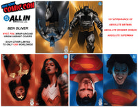 DC ALL IN SPECIAL #1 Ben Oliver NYCC FOIL Trinity Wrap-Around Virgin Variant Cover Set LTD To ONLY 1200