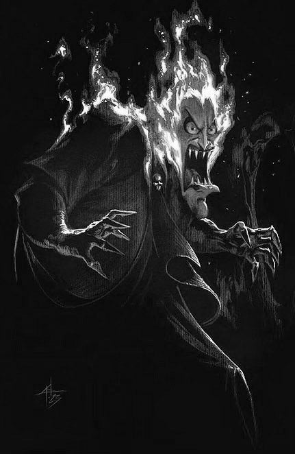 DISNEY VILLAINS: HADES #1 NYCC 2023 Gabriele Dell'Otto B&W Virgin Variant LTD To ONLY 333 Copies With COA