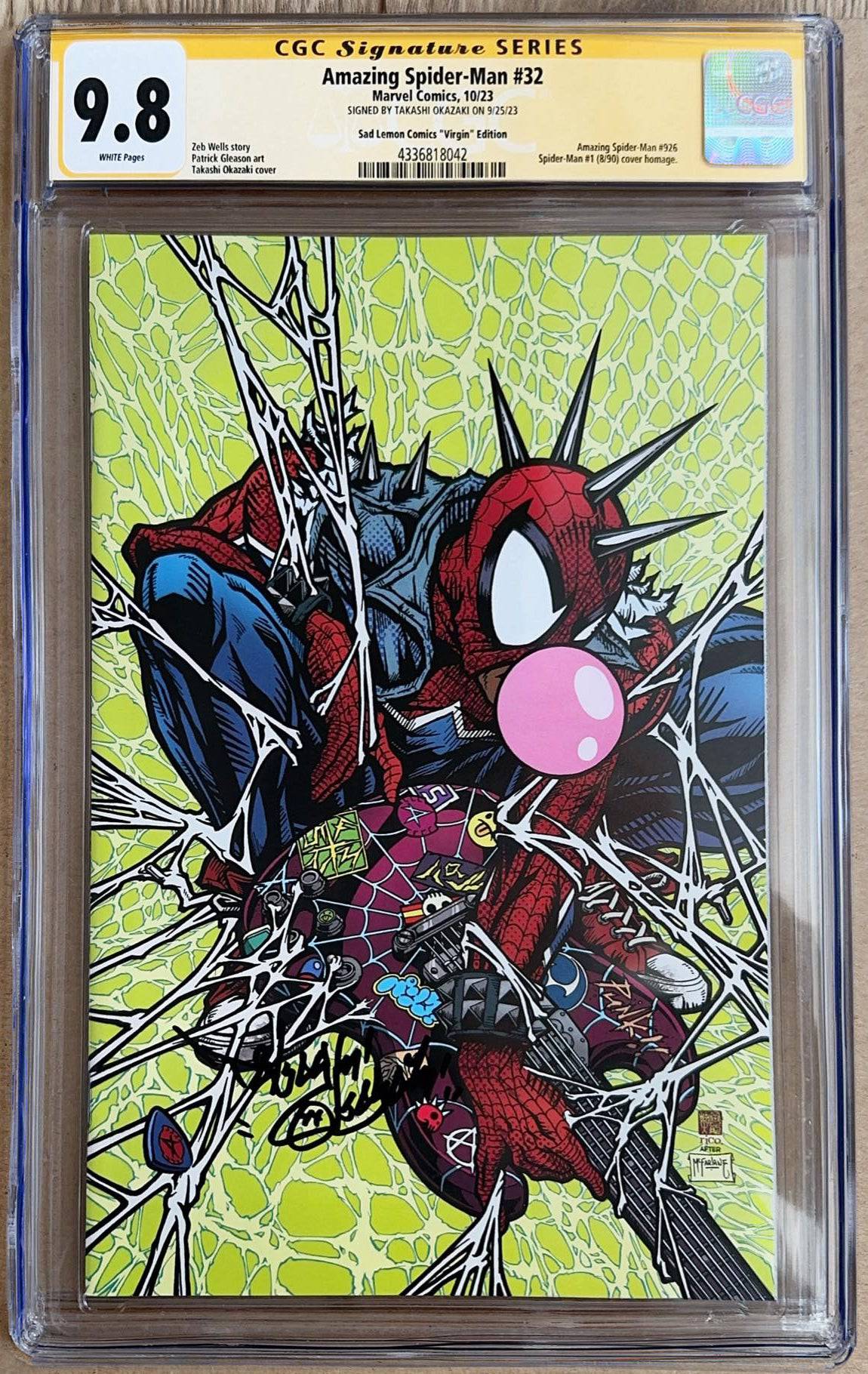AMAZING SPIDER-MAN #32 CGC 9.8 SIGNED Takashi Okazaki Virgin