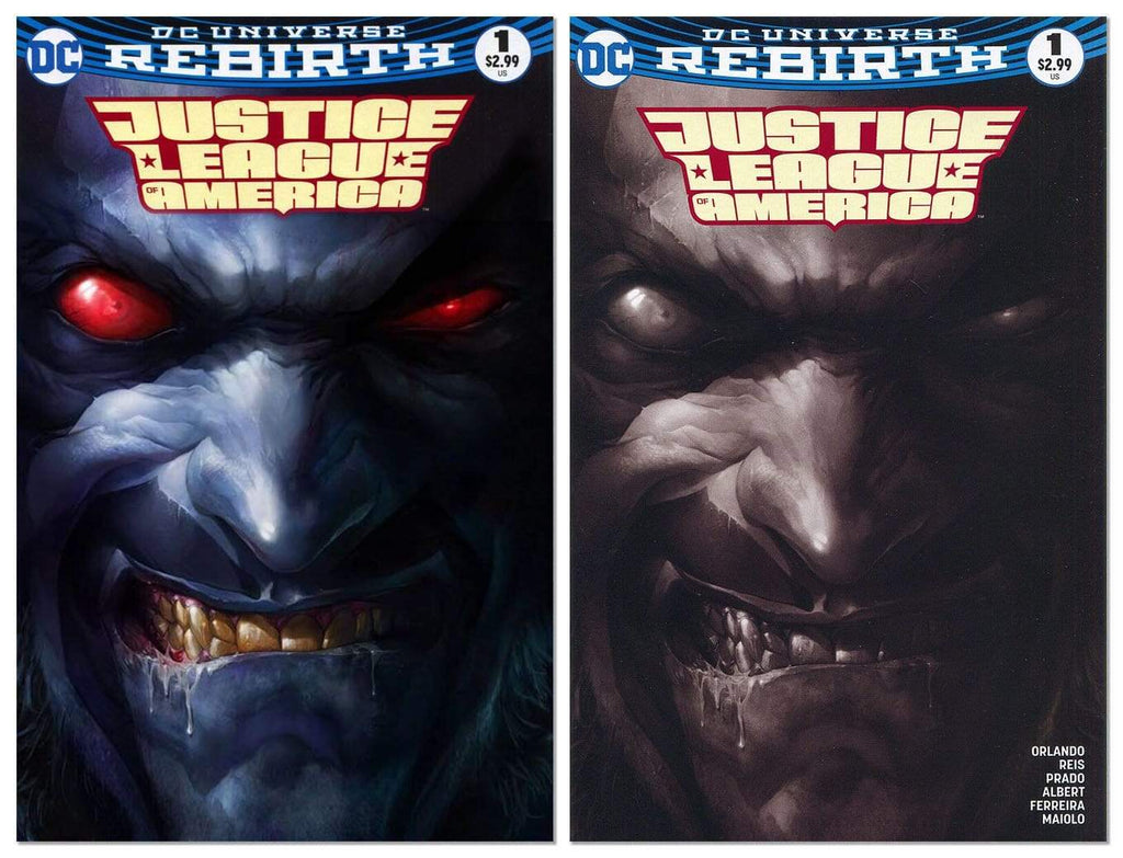7 Ate 9 Comics Comic JUSTICE LEAGUE OF AMERICA #1 Francesco Mattina Colour & BW Set DC Rebirth