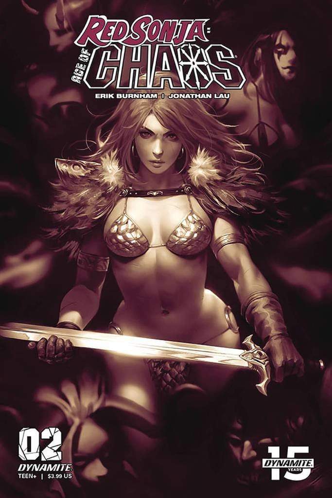7 Ate 9 Comics Comic RED SONJA AGE OF CHAOS #2 1:25 Derrick Chew Monochramatic Variant Cover