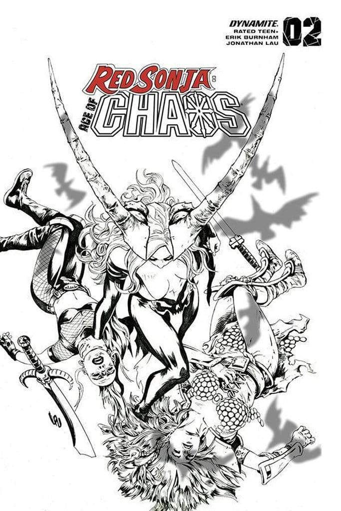7 Ate 9 Comics Comic RED SONJA AGE OF CHAOS #2 1:35 Lau B&W Variant Cover