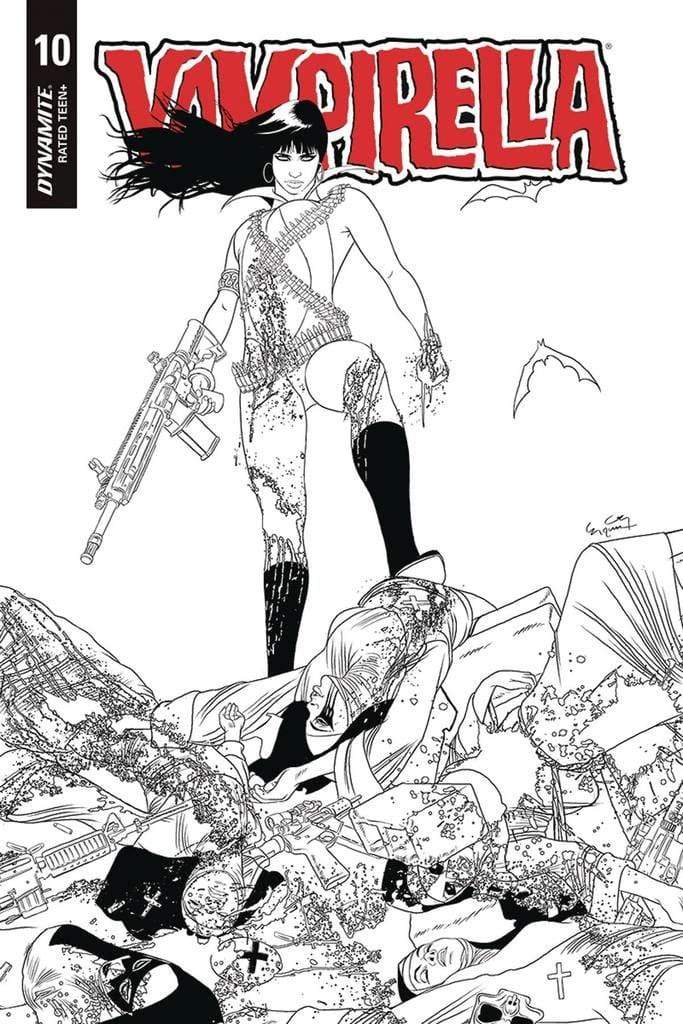 7 Ate 9 Comics Comic VAMPIRELLA #10  1:20 Gunduz B&W Variant Cover