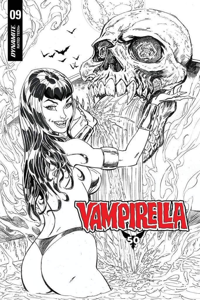 7 Ate 9 Comics Comic VAMPIRELLA #9  1:35 Royle B&W Variant Cover